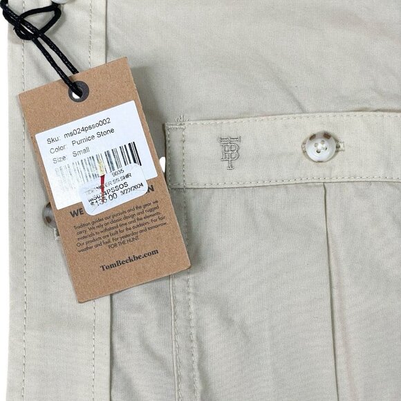 Tom Beckbe Tidewater Button Down Shirt Short Sleeve- Mens Small- NWT! - Picture 4 of 7